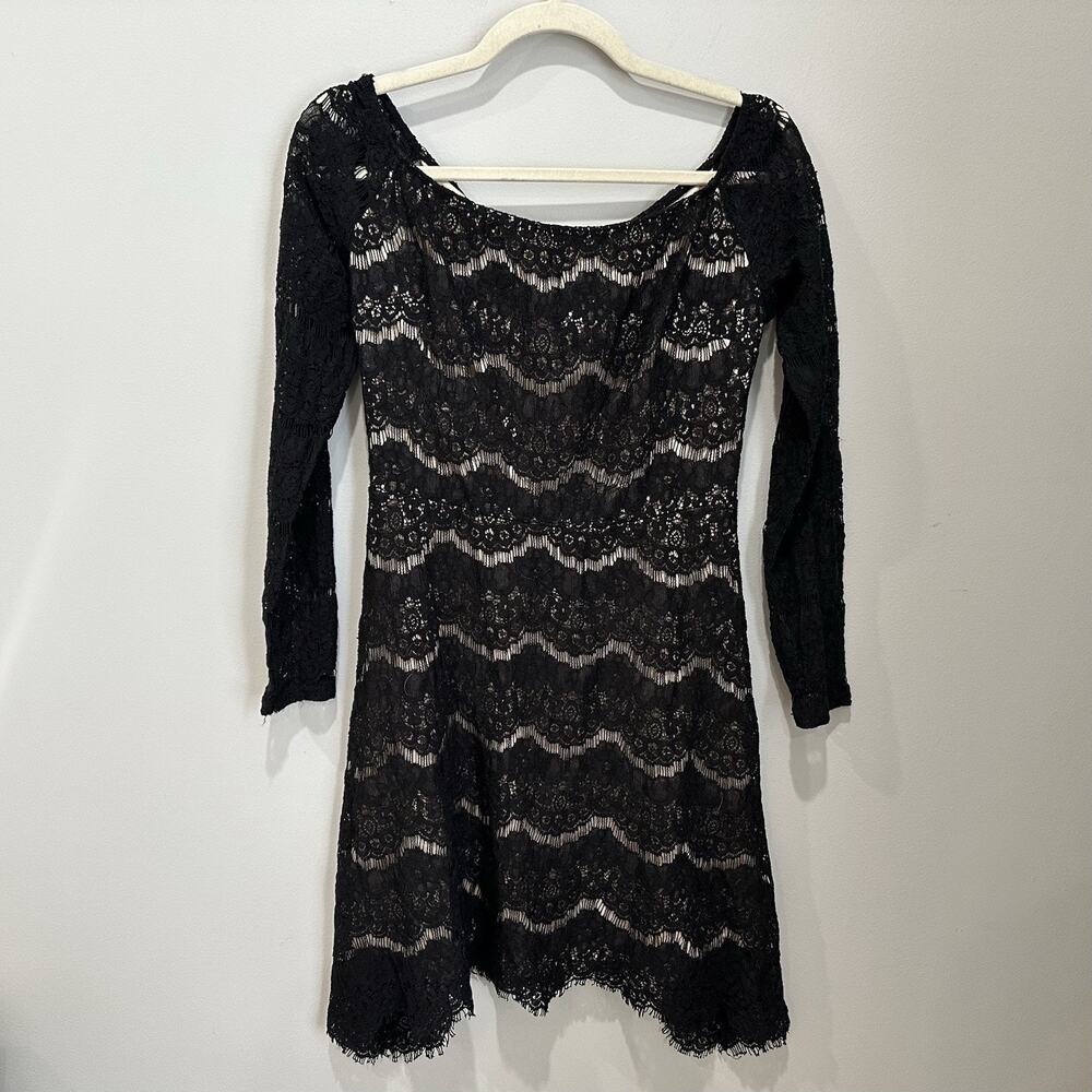 Whimsigoth Dress Witchy Fairy Grunge Black‎ Lace Gothic Dark Womens Medium